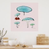 Paddenstoel Poster Reeks Derde van acht (Keuken)