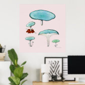 Paddenstoel Poster Reeks Derde van acht (Thuiskantoor)