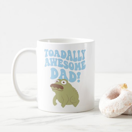Paddenstoel Pun Toadally Geweldige Vader Grappige Koffiemok (Met donut)