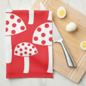 Paddenstoel Rode Witte Champignon  Theedoek (Quarter Fold)