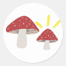 paddenstoel ronde sticker