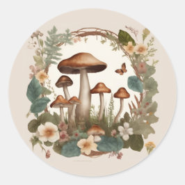 Paddenstoel Ronde Sticker