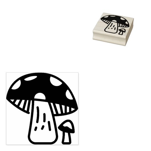 paddenstoel rubberstempel (Gestempeld)