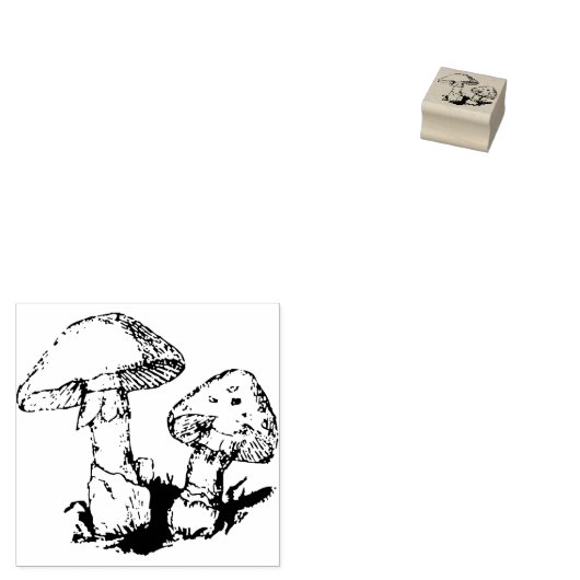 Paddenstoel Rubberstempel (Gestempeld)