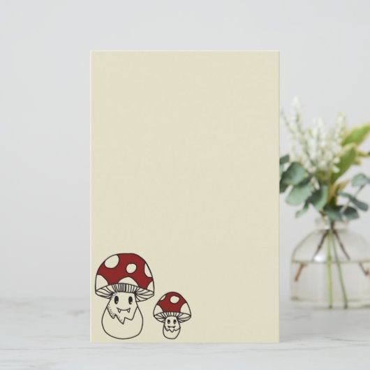 Paddenstoel schattig briefpapier dubbelzijdig (Staand voorkant)