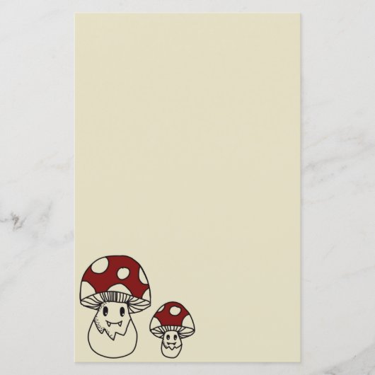 Paddenstoel schattig briefpapier dubbelzijdig (Voorkant)