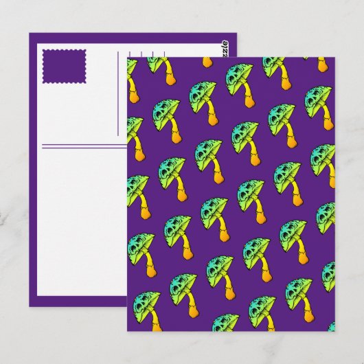 Paddenstoel schedel wenskaart briefkaart (Voorkant / Achterkant)