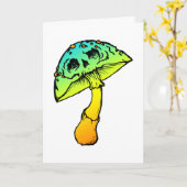 Paddenstoel schedel wenskaart kaart (Gele Bloem)