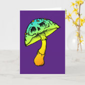 Paddenstoel schedel wenskaart kaart (Gele Bloem)