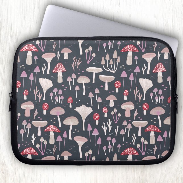 Paddenstoel Schimmel Zwam Laptop Sleeve (Mushroom toadstool fungi laptop sleeve case)