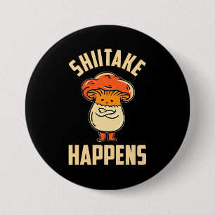 Paddenstoel Shiitake Gebeurt Ronde Button 7,6 Cm