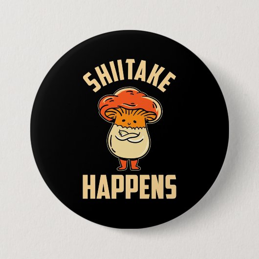Paddenstoel Shiitake Gebeurt Ronde Button 7,6 Cm (Voorkant)
