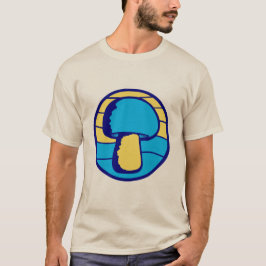 Paddenstoel Silhouet Zonsondergang Retro Natuur Vi T-shirt