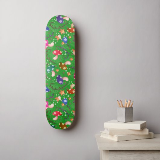 Paddenstoel sprookjesregenboog persoonlijk skateboard (Muurkunst)