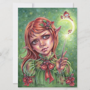 Paddenstoel Stemming Kunstkaart Elf Meisje Magie F