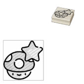 paddenstoel ster rubberstempel (Gestempeld)