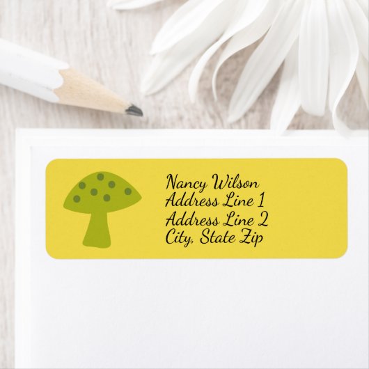 Paddenstoel Terug Adres label Luime Green (Insitu)