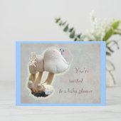 Paddenstoel Uitnodiging Baby shower afspelen (Staand voorkant)