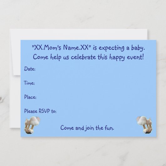 Paddenstoel Uitnodiging Baby shower afspelen (Achterkant)