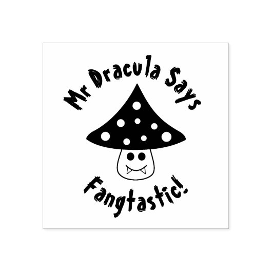 Paddenstoel Vampire Fangtastic Rubber Stempel (Afrduk)