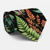 Paddenstoel Varen Bos Planten Patroon Stropdas (Opgerold)