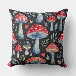 paddenstoel verhaal in aquarelpatroon werpkussen kussen