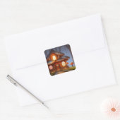 paddenstoel vierkante sticker (Envelop)