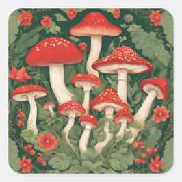 Paddenstoel Vierkante Sticker