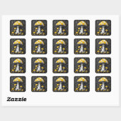 Paddenstoel Vierkante Sticker (Vel)