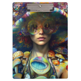 Paddenstoel-VM's Trippy Retro Art Klembord