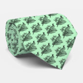  paddenstoel Vogeldrager BW Mint Stropdas (Opgerold)