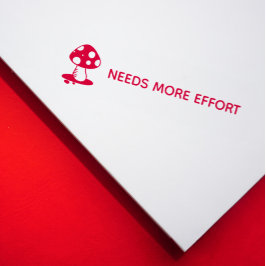 Paddenstoel voor de grote behoefte aan meer inspan  zelfinktende stempel