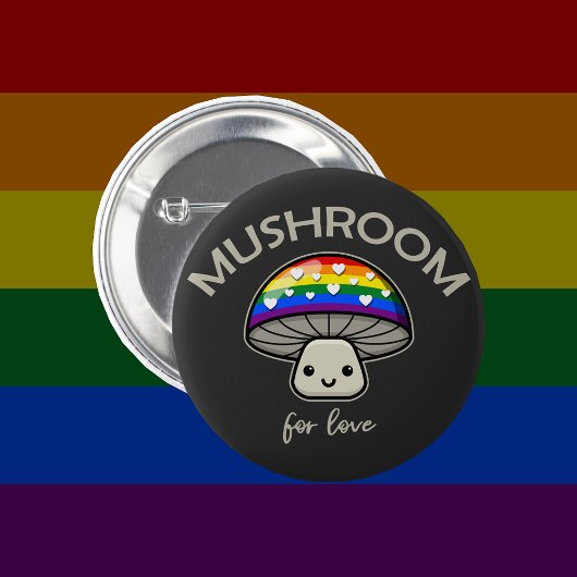 Paddenstoel voor liefde - Punny LGBTQIA+ Pride pad Ronde Button 5,7 Cm