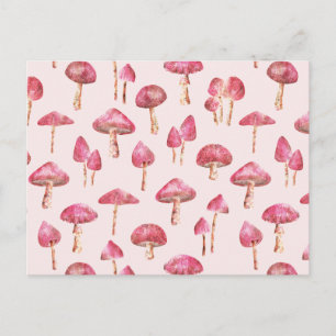 Paddenstoel Watercolor Patroon Briefkaart