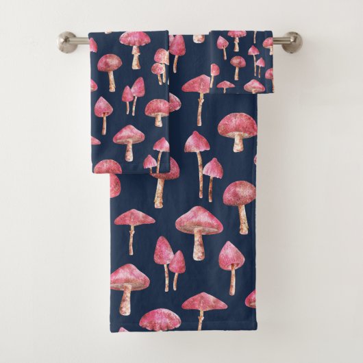 Paddenstoel Waterverf Patroon Bad Handdoek (Insitu)