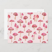 Paddenstoel Waterverf Patroon Briefkaart (Voorkant / Achterkant)