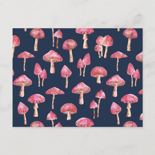Paddenstoel Waterverf Patroon Briefkaart (Voorkant)