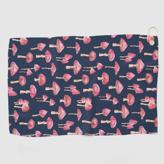 Paddenstoel Waterverf Patroon Golfhanddoek (Horizontaal)