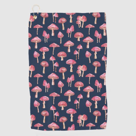 Paddenstoel Waterverf Patroon Golfhanddoek (Voorkant)