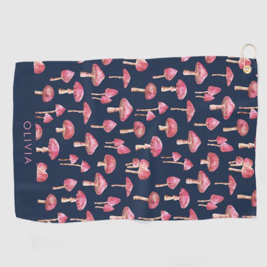 Paddenstoel Waterverf Pattern Golf Handdoek (Horizontaal)