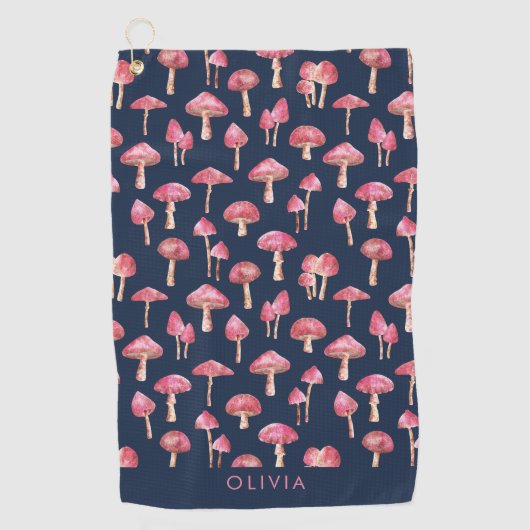 Paddenstoel Waterverf Pattern Golf Handdoek (Voorkant)