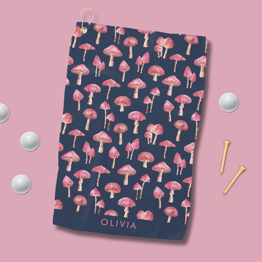 Paddenstoel Waterverf Pattern Golf Handdoek