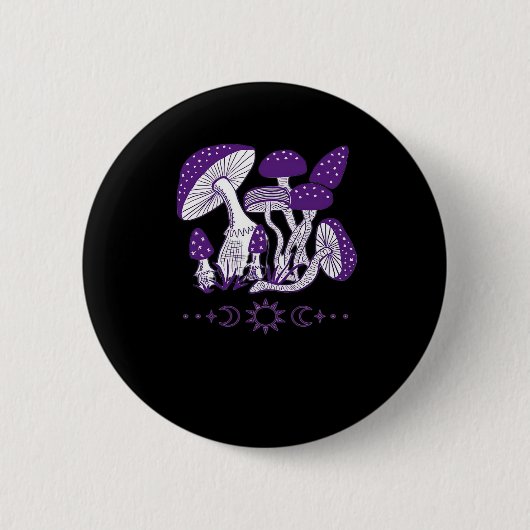 Paddenstoel Whimsigoth Vibes Ronde Button 5,7 Cm (Voorkant)