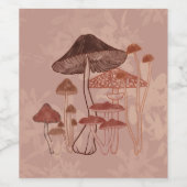 paddenstoel wijn etiket (Enkel label)