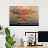 Paddenstoel Wolk Plume van de Ontsteking van de Op Poster (Thuiskantoor)