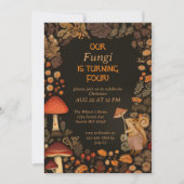 Paddenstoel Woodland Animal Boys Vierde Verjaardag Kaart (Voorkant)