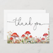 Paddenstoel Woodland Dank u kaart (Voorkant / Achterkant)