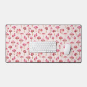 Paddenstoel Woodland Forest roze waterverf patroon Bureaumat (Keyboard & Muis)