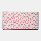 Paddenstoel Woodland Forest roze waterverf patroon Bureaumat (Voorkant)