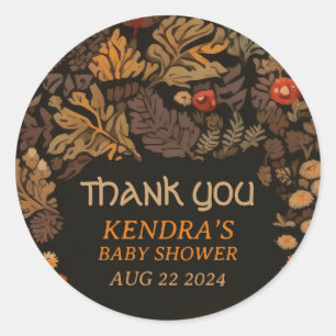 Paddenstoel Woodland Fungi Baby shower Ronde Sticker